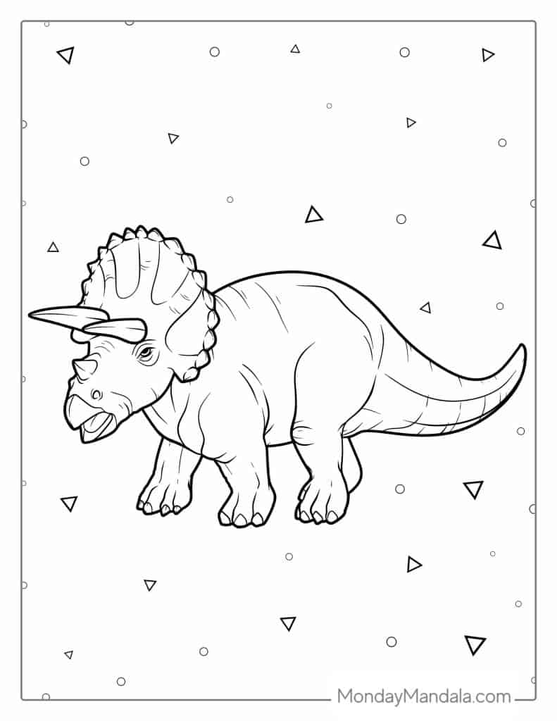 Triceratops coloring pages free pdf printables