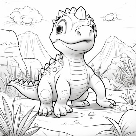 Coloring dinosaur stock photos and images