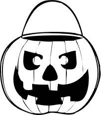 Trick or treat bag coloring page