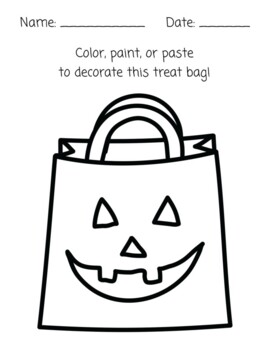 Color paint paste halloween treat bag art activity by semperviren heights