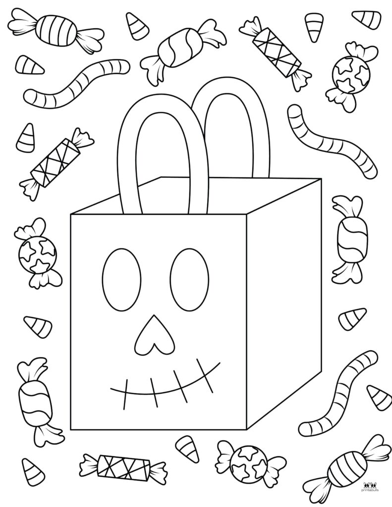 Halloween candy coloring pages