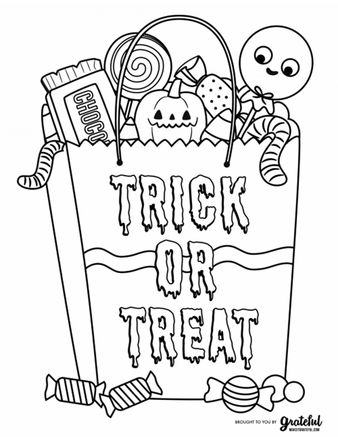 Halloween coloring pages for adults and kids free printables