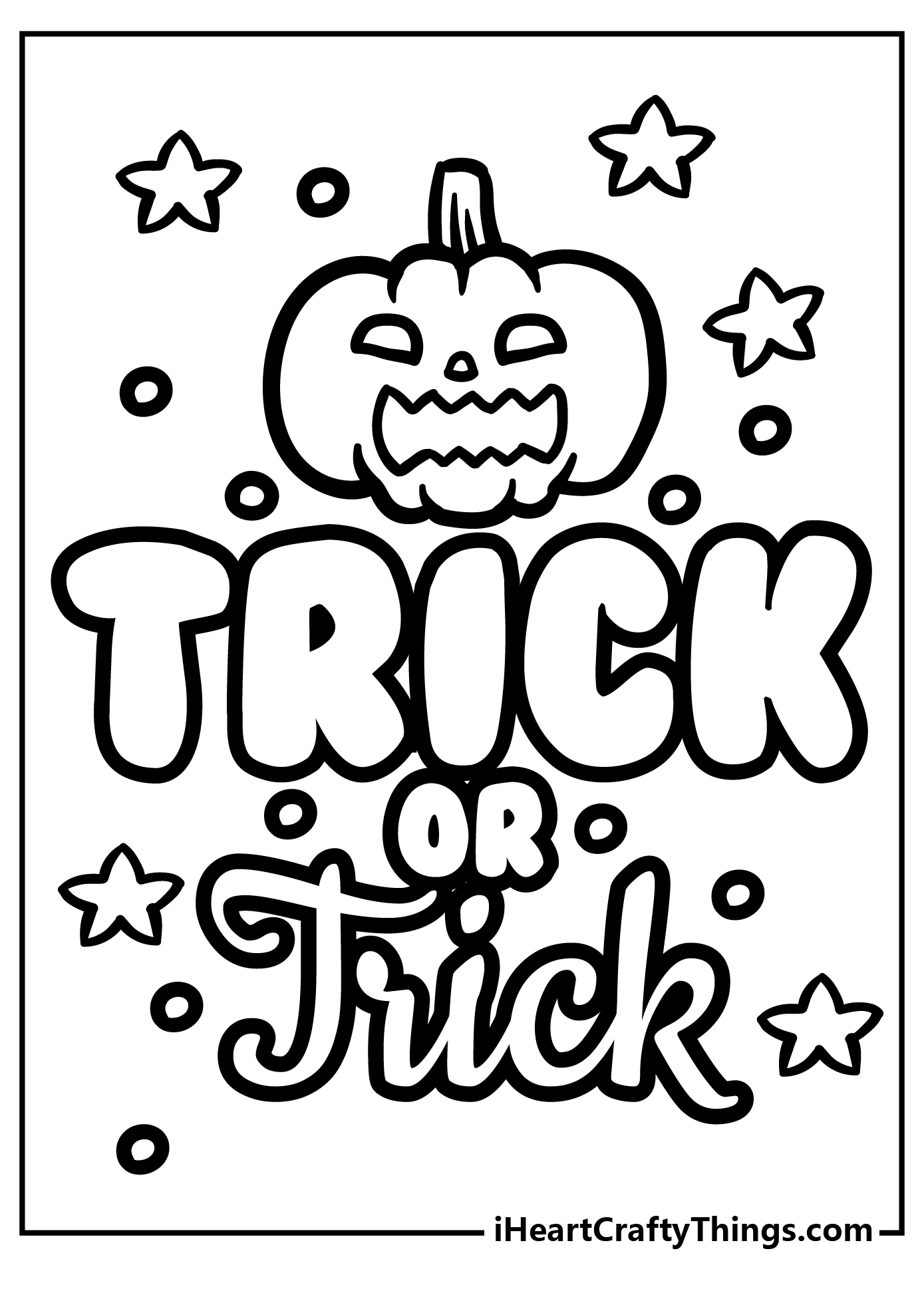 Trick or treat coloring pages free printables