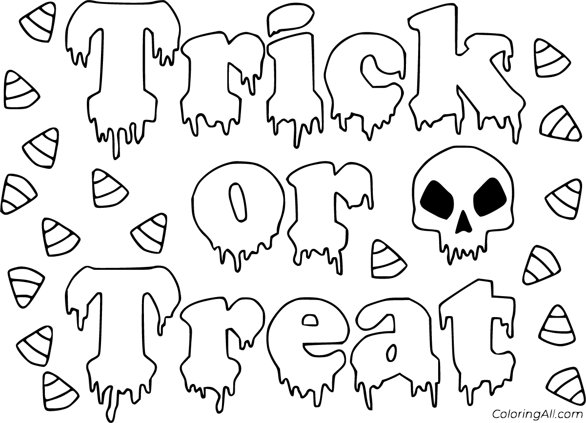 Trick or treat coloring pages