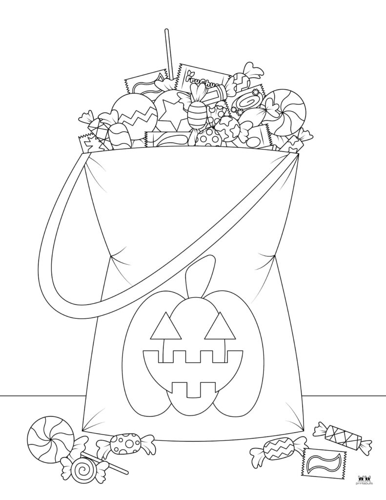 Halloween candy coloring pages