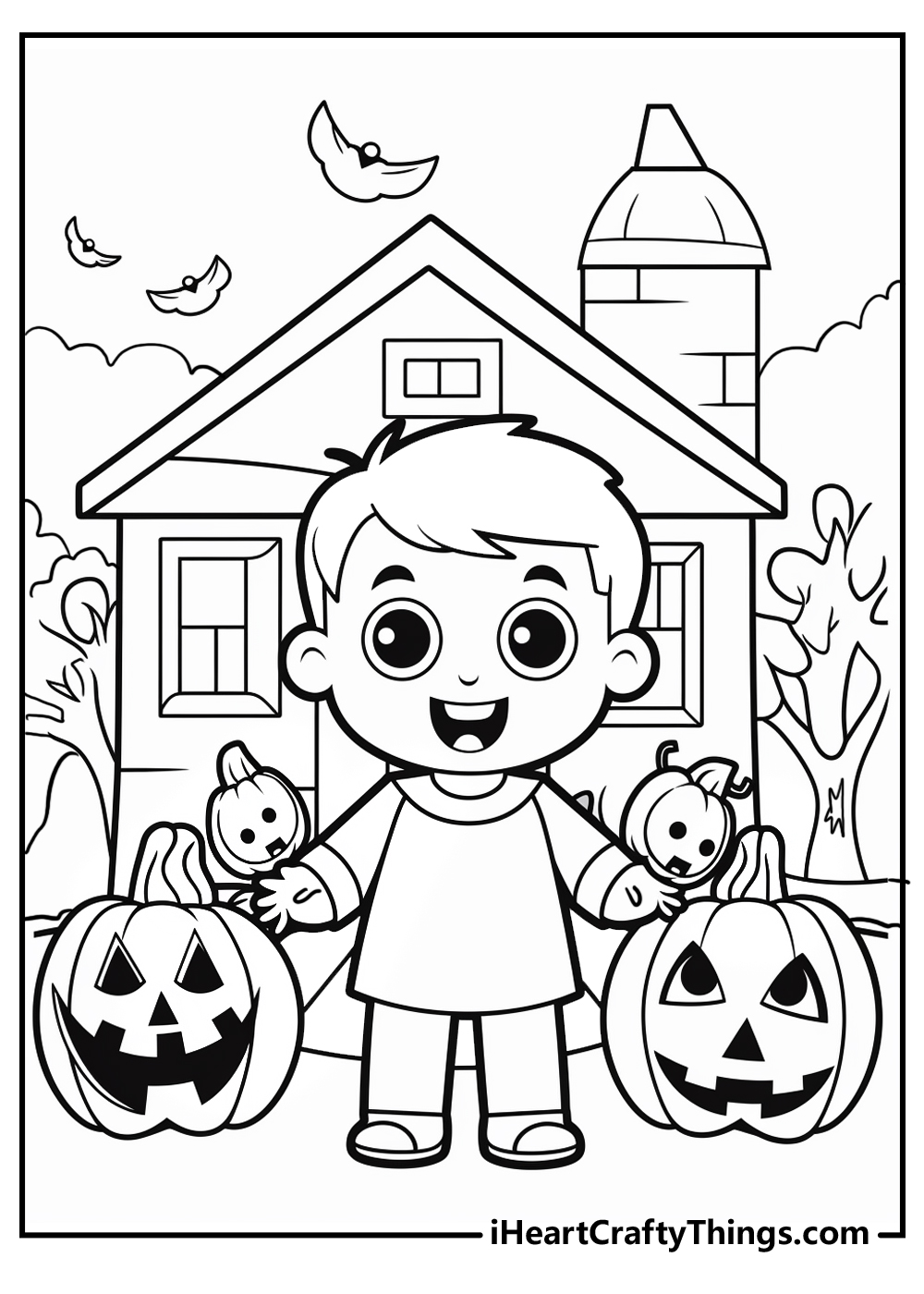 Trick or treat coloring pages free printables