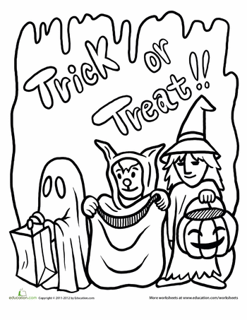 Trick or treat coloring page halloween coloring pages halloween coloring sheets coloring pages