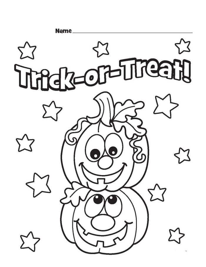 Trick or treat coloring pages printable pdf