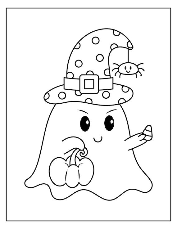 Kids halloween coloring pages trick or treat coloring book mummy pumpkin candy witches easy