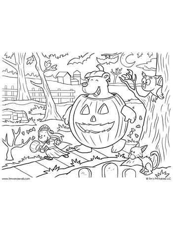 Halloween trick or treating bears coloring page â tims printables