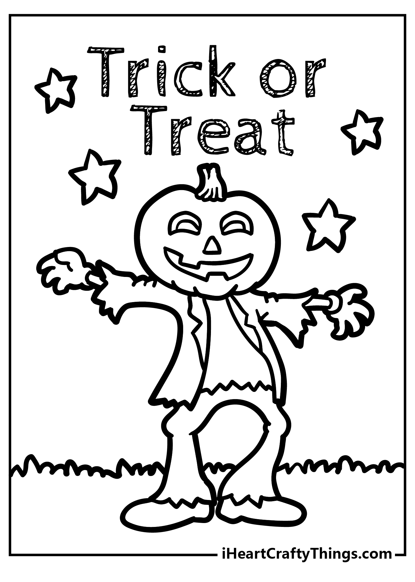 Trick or treat coloring pages free printables