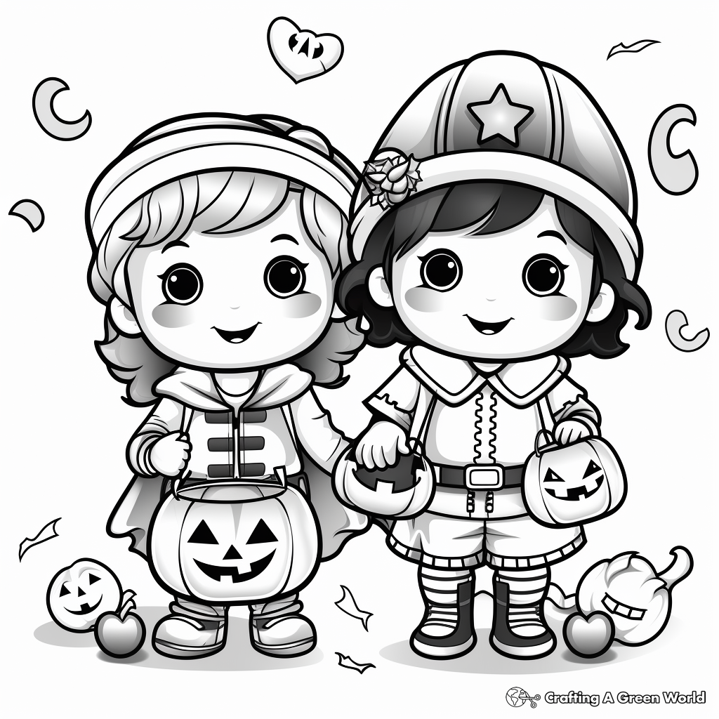 Trick or treat coloring pages