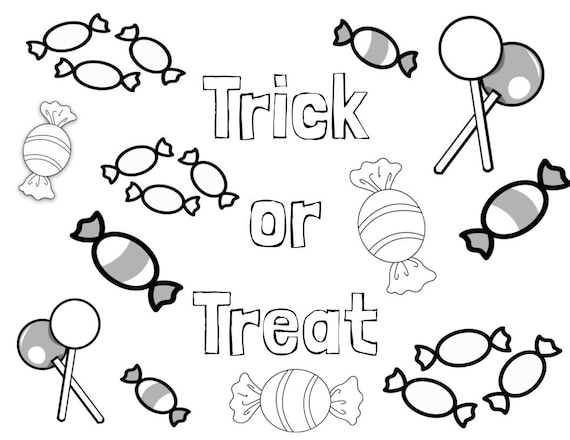 Printable trick or treat coloring sheet