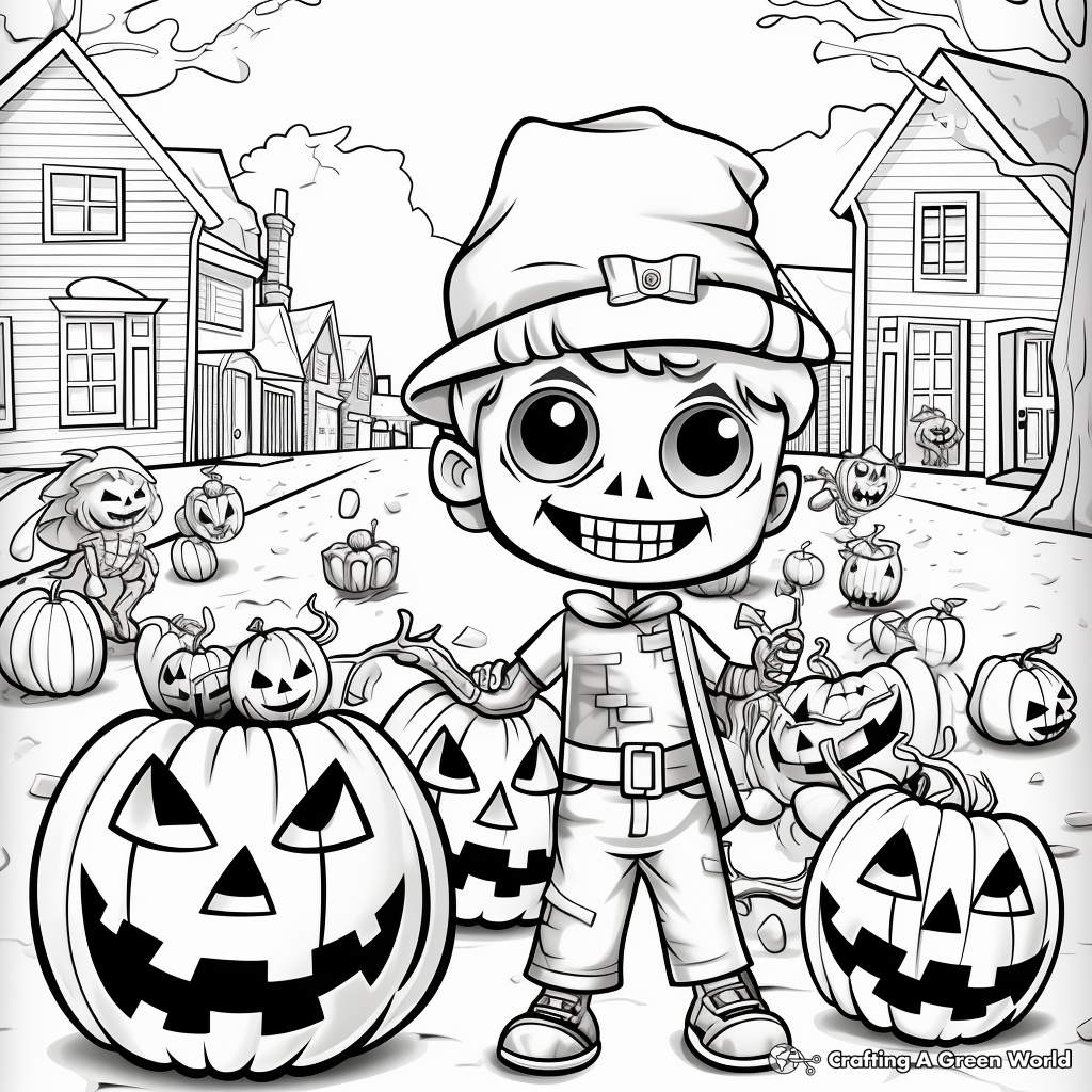 Trick or treat coloring pages