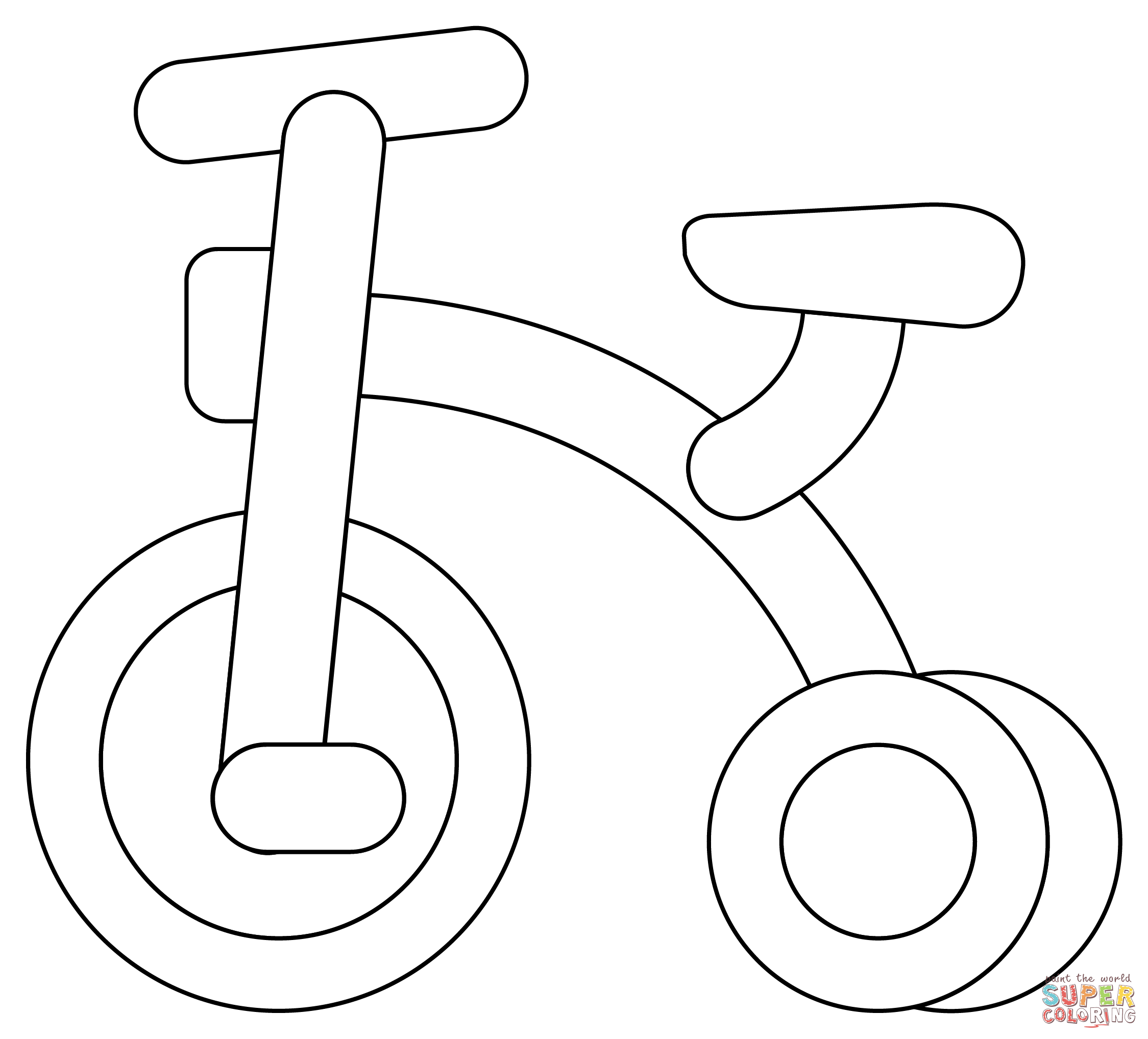 Tricycle coloring page free printable coloring pages