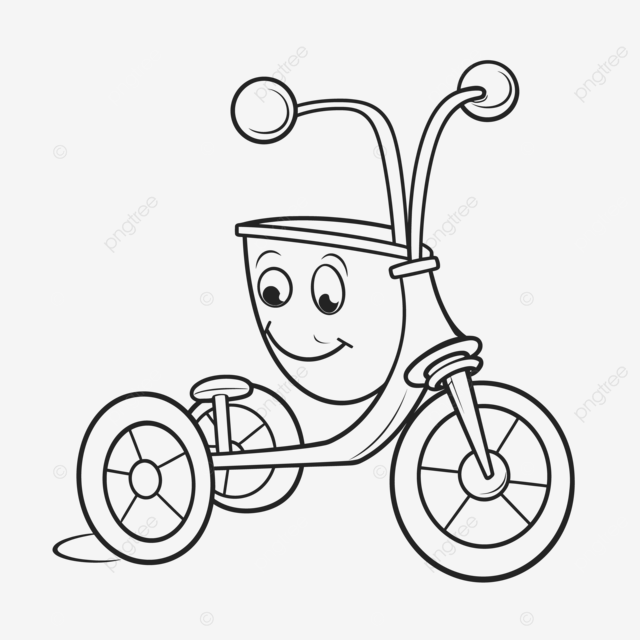 Tricycle coloring page printed on white outline sketch drawing vector wing drawing ring drawing color drawing png and vector with transparent background for free download