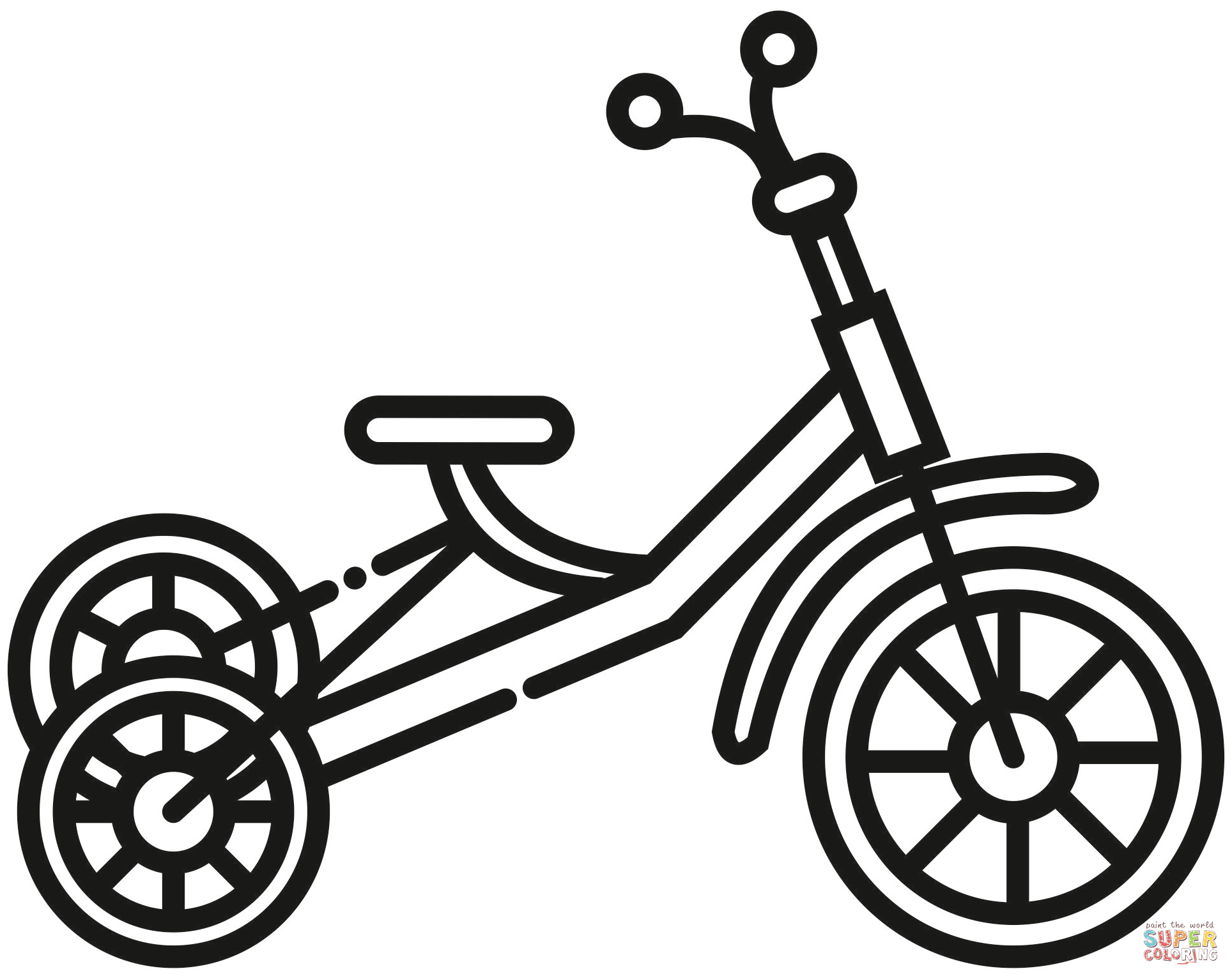 Tricycle coloring page free printable coloring pages