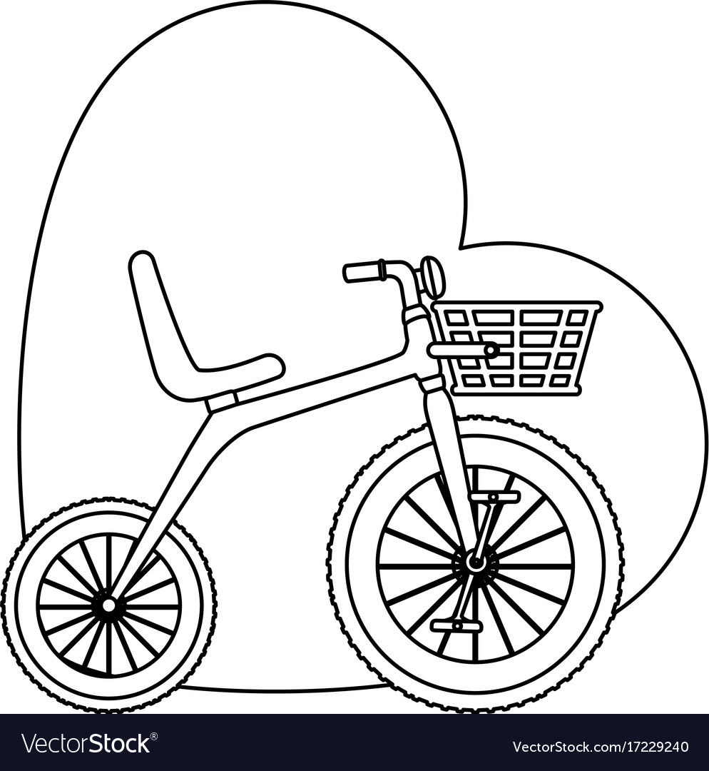 Cute tricycle with heart royalty free vector image