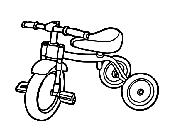 Tricycle for children coloring page