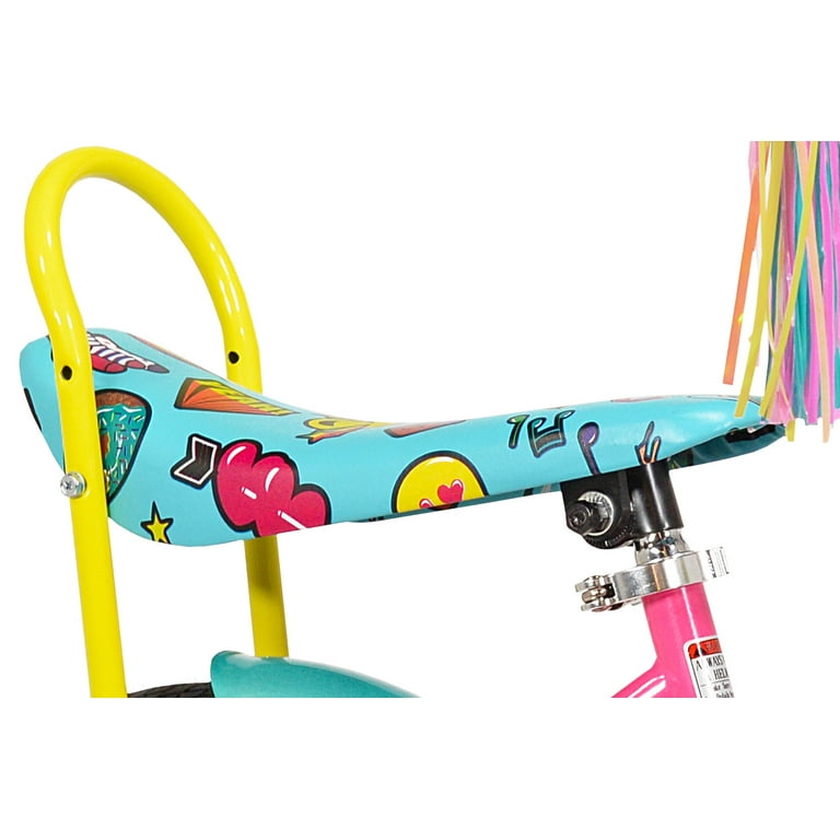 Littlemissmatched girls emoji bike pinklight blue