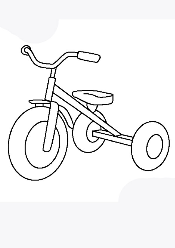 Coloring pages free printable tricycle coloring page for kids