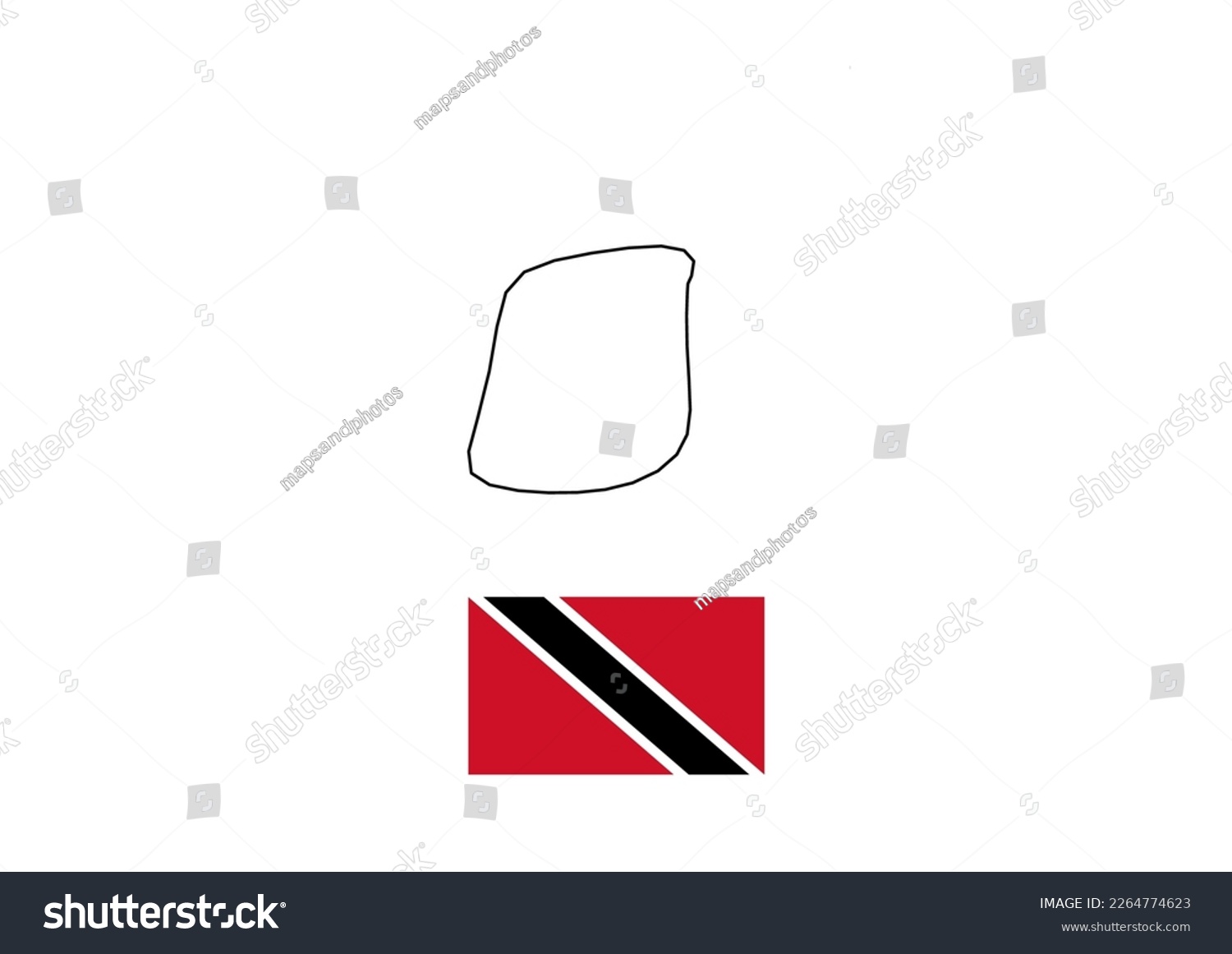 Vector minimalist map trinidad tobago flag stock vector royalty free