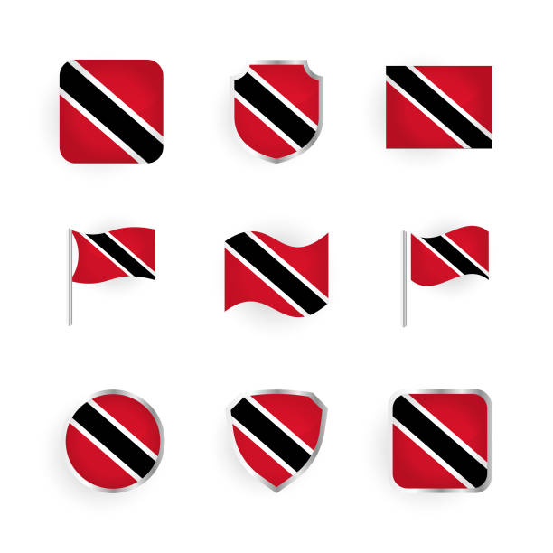 National flag trinidad and tobago silhouette stock photos pictures royalty