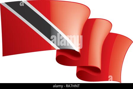 Waving flag of trinidad and tobago on white background template for independence day vector illustration stock vector image art