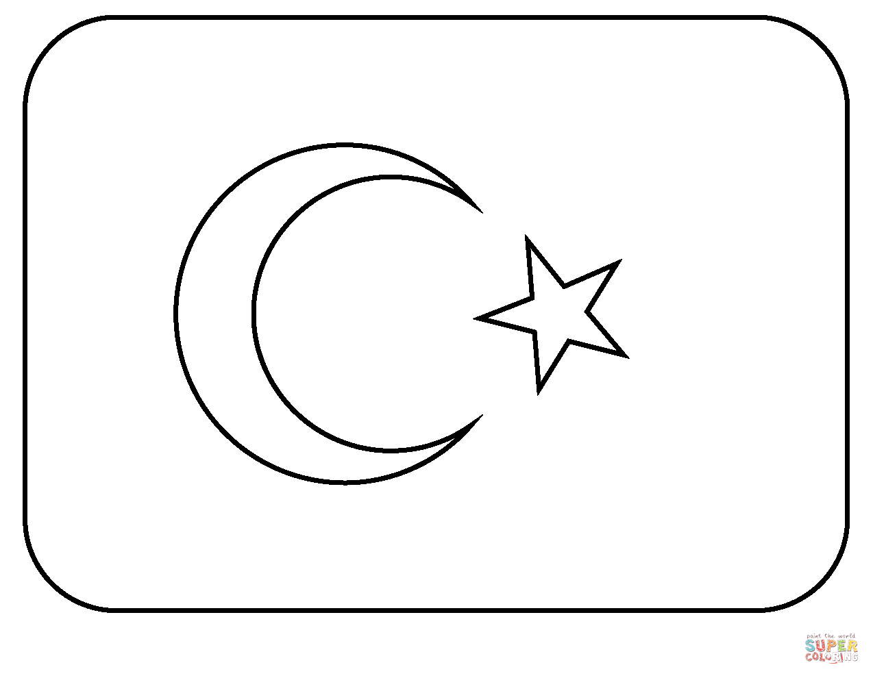 Flag of turkey emoji coloring page free printable coloring pages