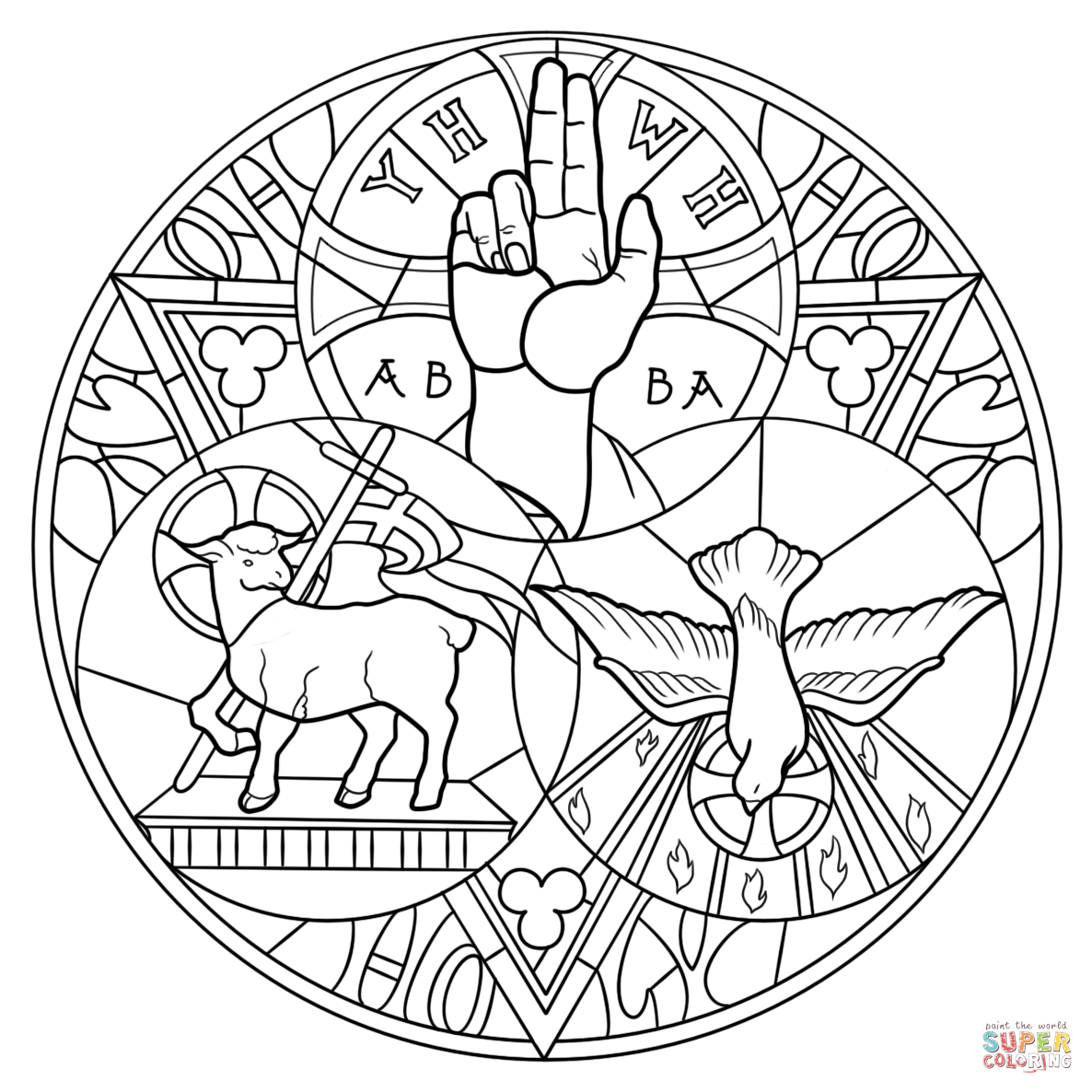 Holy trinity coloring page free printable coloring pages