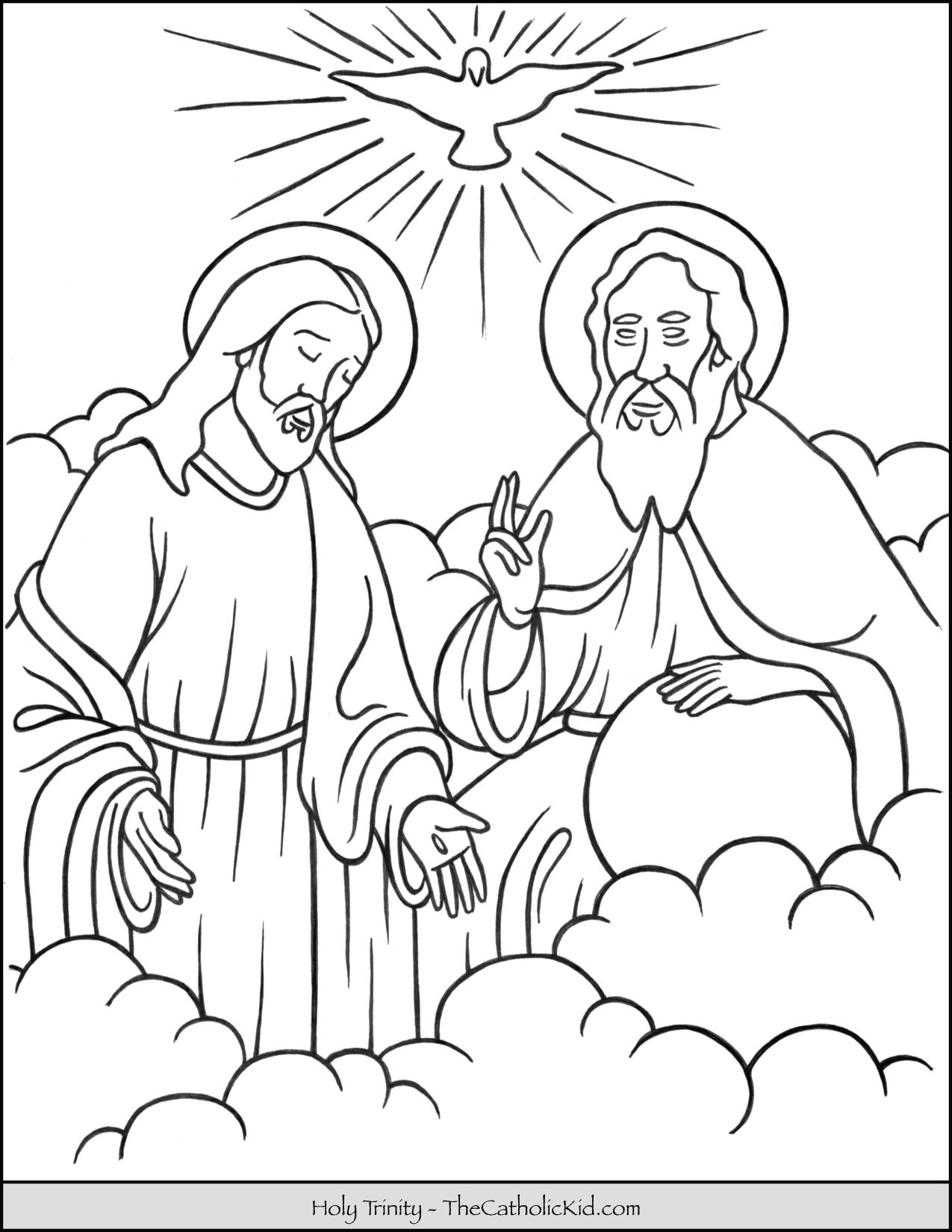 Holy trinity coloring page