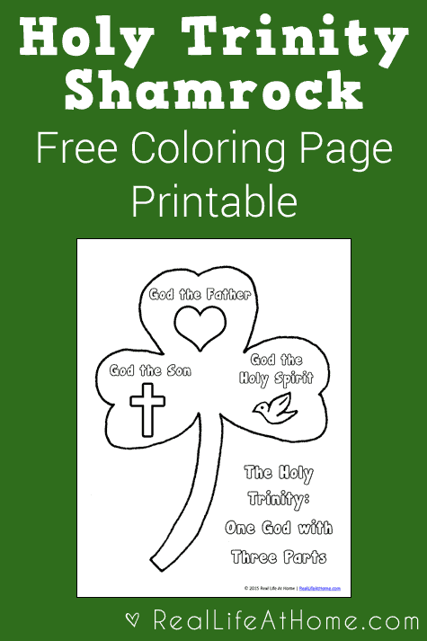 Holy trinity shamrock coloring page printable