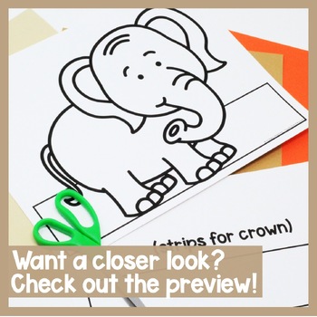 Zoo animal printable craft for preschool kindergarten safari coloring activity