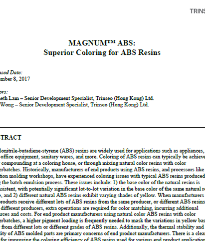 Trinseo magnumâ abs resins nexeo plastics