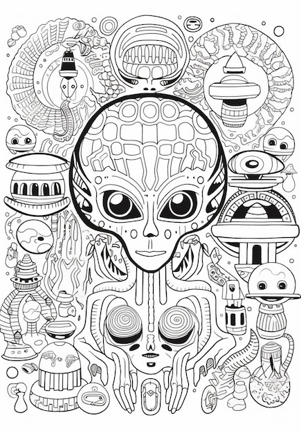 Page free printable alien coloring pages images