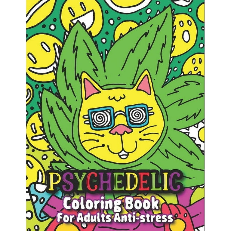 Psychedelic coloring book for adults anti