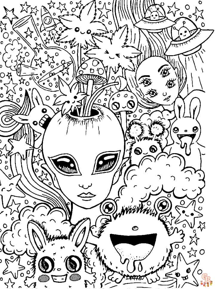 Discover the world of psychedelic coloring pages