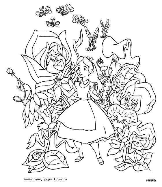 Alice in wonderland coloring pages