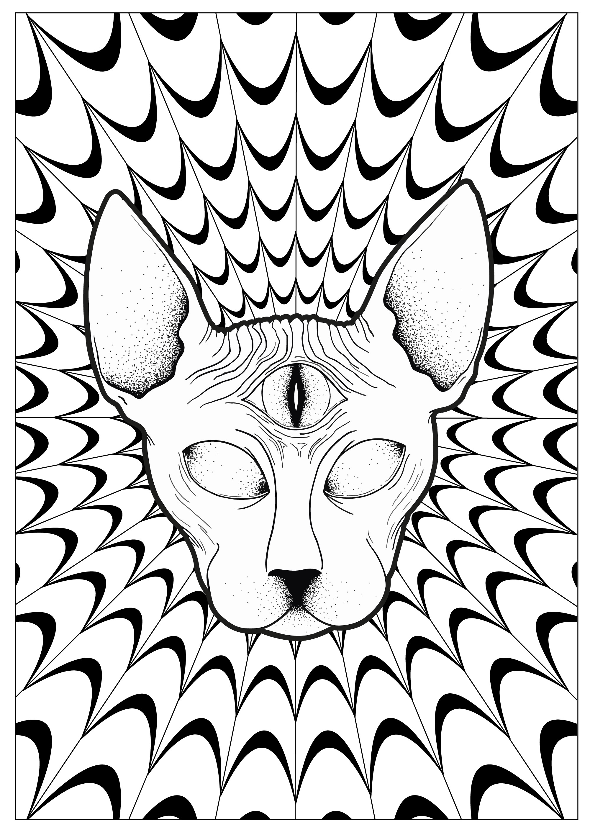 Cat psychedelic sphynx by louise