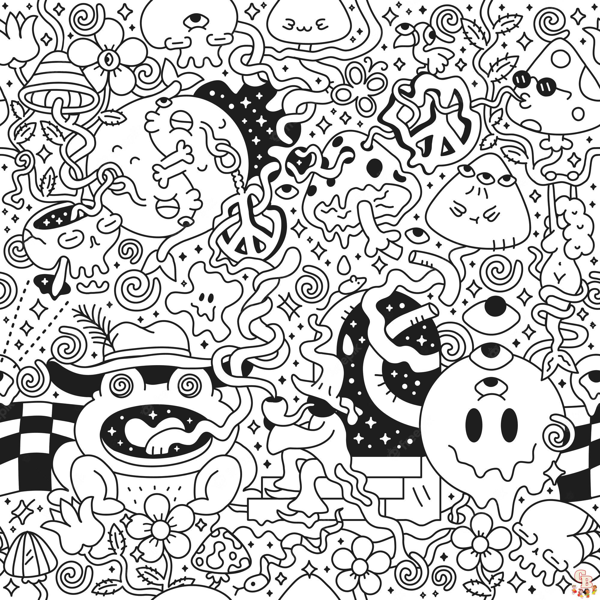 Trippy coloring pages