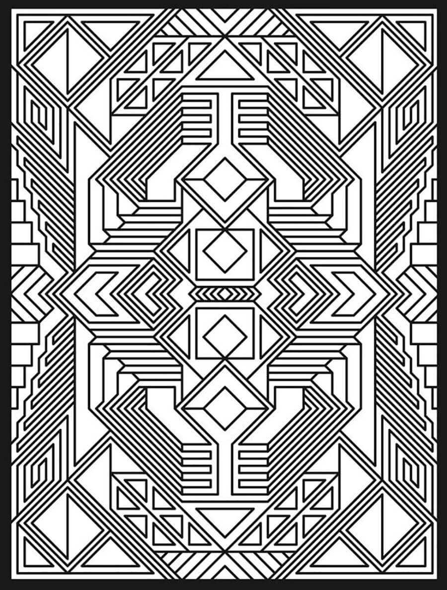 Coloring pages trippy abstract coloring page