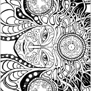 Psychedelic coloring pages printable for free download