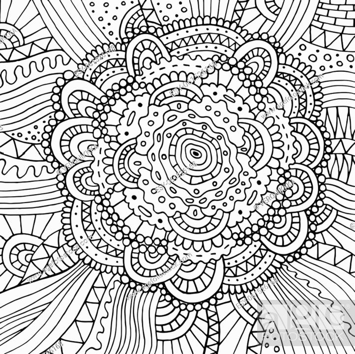 Floral doodle trippy psychedelic mandala artwork line black and white realistic drawing stock vector vector and low budget royalty free image pic esy