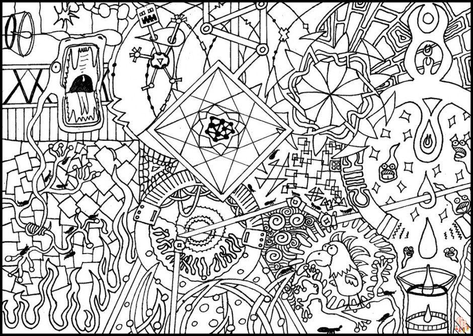 Discover the world of psychedelic coloring pages