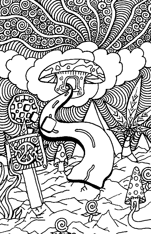 Psychedelic coloring pages printable for free download