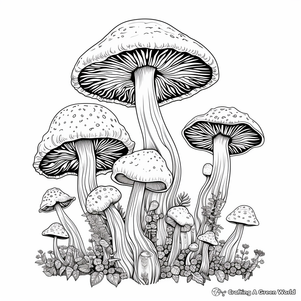 Mushroom coloring pages