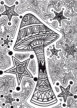 Psychedelic adult coloring pages