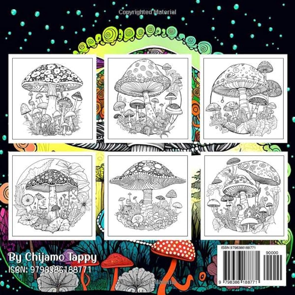 Mushroom coloring book for stress relief and relaxation adult coloring book pages for mushroom lovers featuring magical mushrooms fungi mycology and much more tappy chijamo books