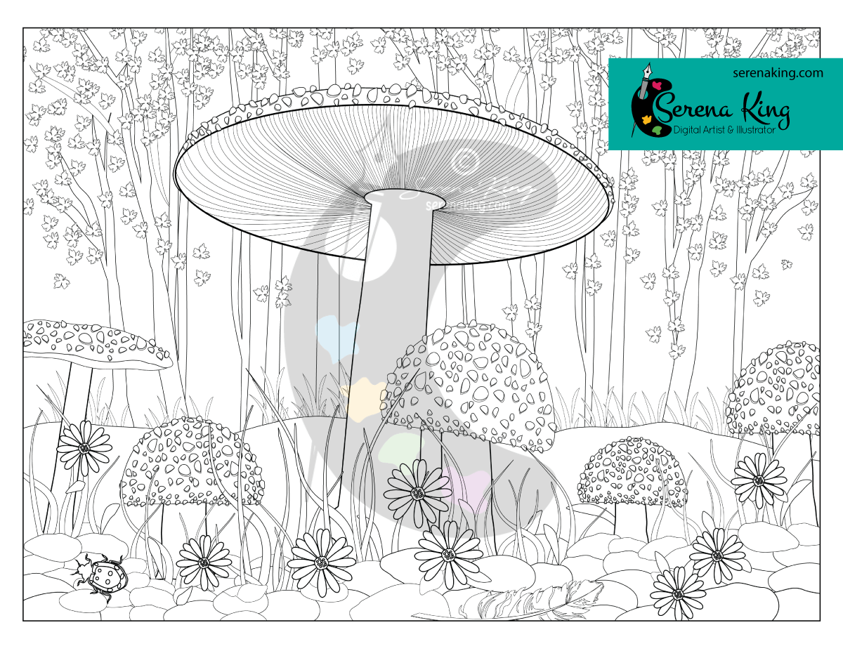 Magic mushrooms coloring page â serena king