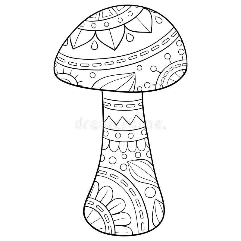 Adult coloring mushroom stock illustrations â adult coloring mushroom stock illustrations vectors clipart